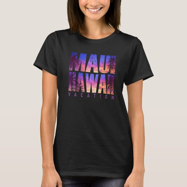 Camiseta Família Maui Hawaii Beach Summer Vacching (Frente)