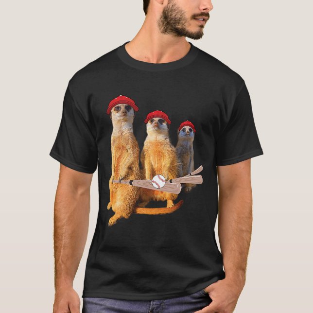 Camiseta Família Meerkat Gang com Boné de beisebol Cappy Fu (Frente)