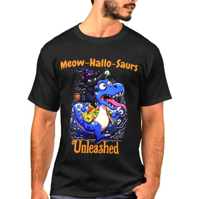 Camiseta Família Meow Dia de as Bruxas engraçado Orange (Criador carregado)