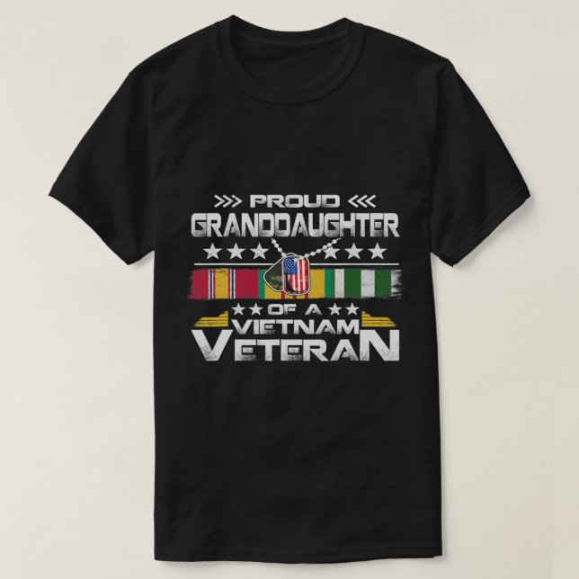 Camiseta Família militar norte-americana neta orgulhosa de  (Frente do Design)
