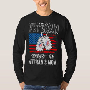 Camiseta Família Militar Sou Veterano e Mãe de Veterano