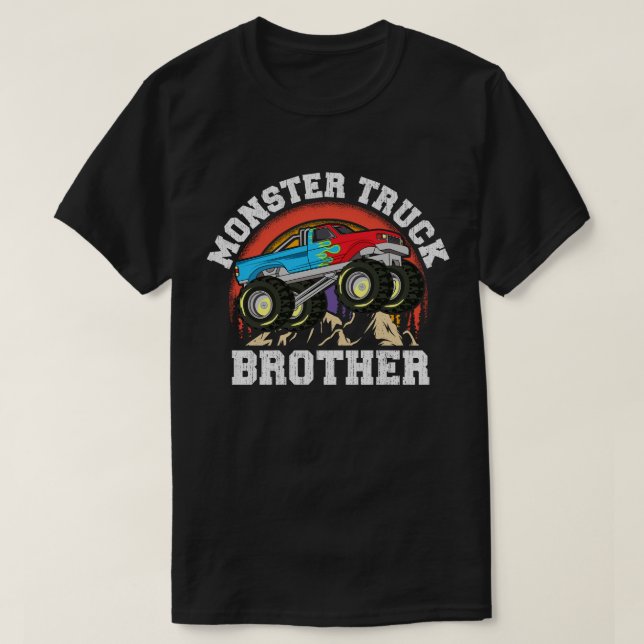 Camiseta Família Monster Truck Brother Matching (Frente do Design)