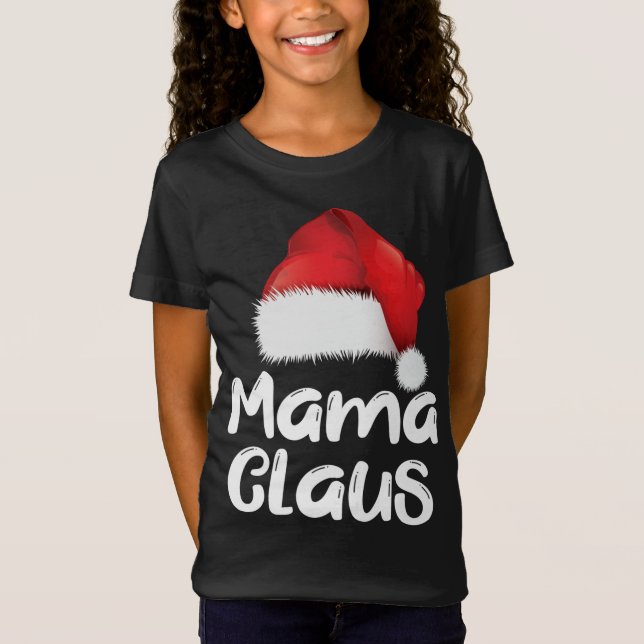 Camiseta Família Natal Mama Claus Matando Papai Noel Hat (Frente)