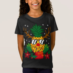 Camiseta Família natalícia Reindeer Deer Pineapple Sung