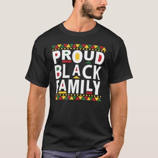 Camiseta Família Negra Orgulhosa Grupo de Reunião Sindical  (Frente)