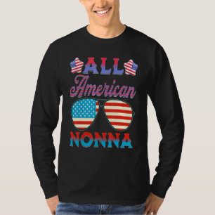 Camiseta Família Nonna totalmente americana EUA 4 de julho
