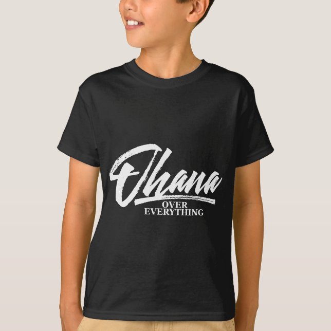 Camiseta Família Ohana Sobre Tudo Engraçado Ilha Hawaii L (Frente)