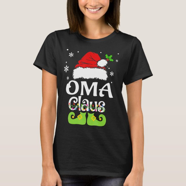 Camiseta Família Oma Claus Correspondendo Oma Claus Pajama  (Frente)