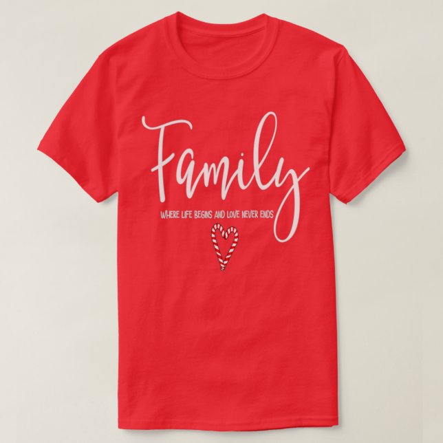 Camiseta Família onde a vida começa e o amor nunca acaba (Frente do Design)