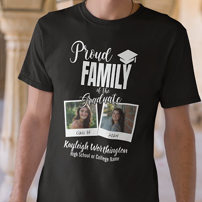 Camiseta Família orgulhosa 2024 da foto personalizada do Fo (Criador carregado)