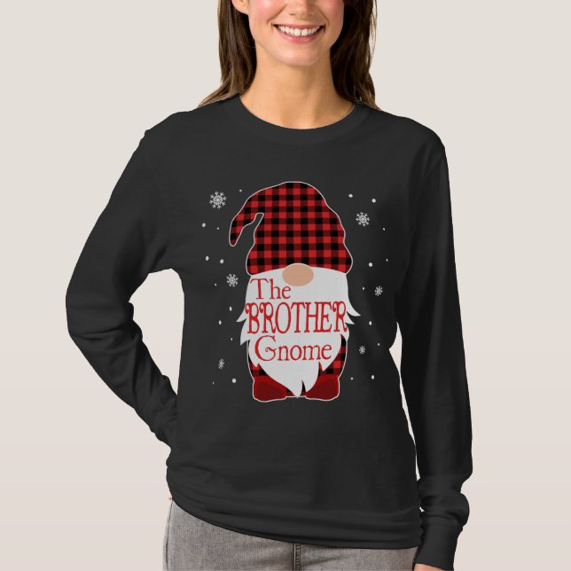 Camiseta Família Pajama Natal Gift Irmão Gnomo Buffalo (Frente)