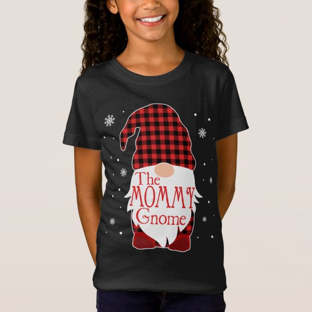 Camiseta Família Pajama Natal Gift Mamães Gnomo Buffalo P (Frente)