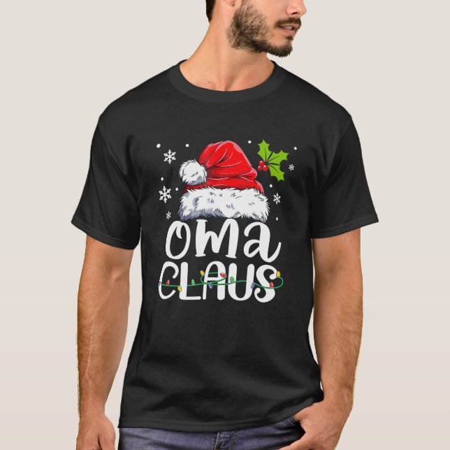 Camiseta Família Pajama Natal Oma Claus Matando Xmas (Frente)