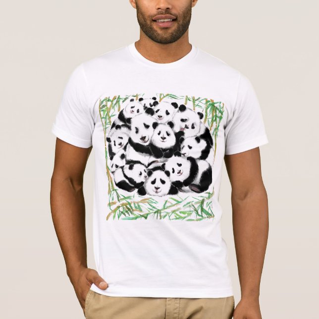 Camiseta Família Pandas T-Shirt Gift Panda (Frente)