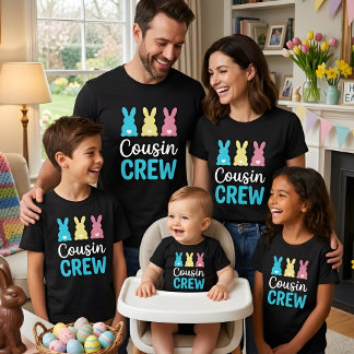Camiseta Família Papai Coelho de Páscoa Equipe dos