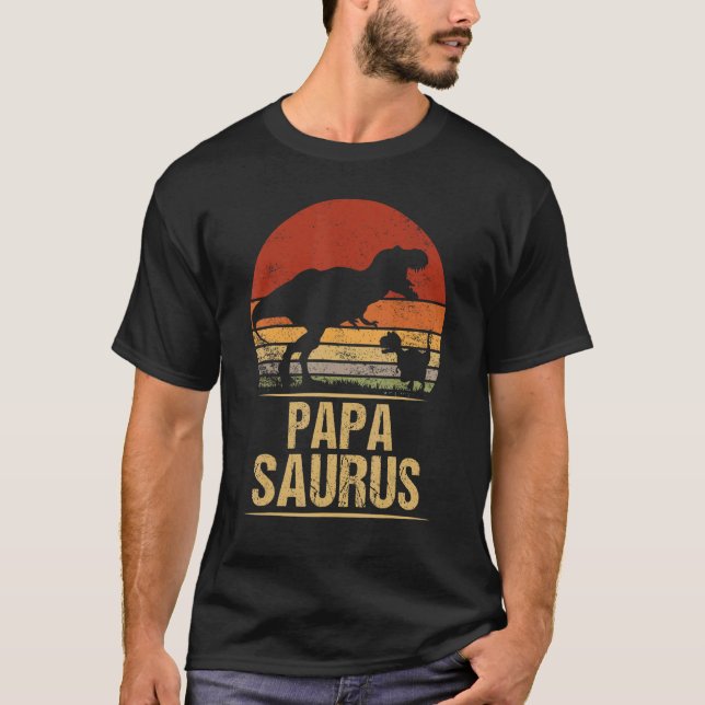 Camiseta Família Papasaurus Rex Dinossaur Rex Dino Pais Da (Frente)