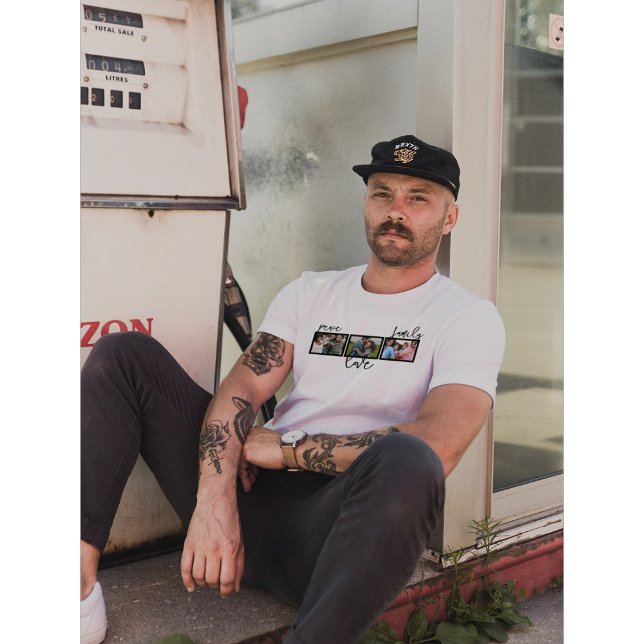 Camiseta Família Peace Love | Fotografia moderna personaliz (Criador carregado)