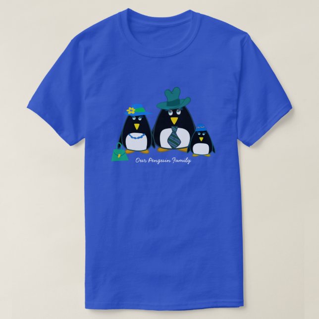 Camiseta Família Penguin engraçada de 3 com o Boy Christmas (Frente do Design)