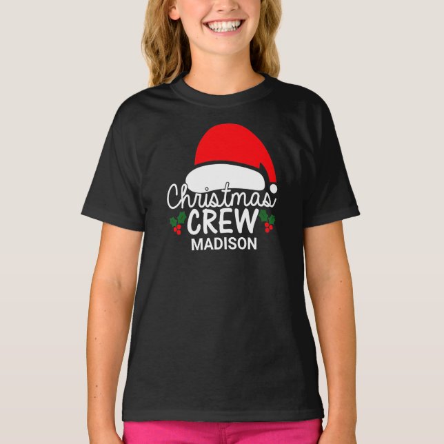 Camiseta Família Personalizada da Tripulação de Natal Kid S (Frente)
