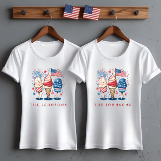 Camiseta Família Personalizada de Picolés Patrióticos Moder