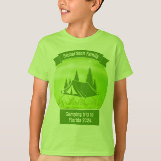 Camiseta Família personalizável que corresponde ao acampame