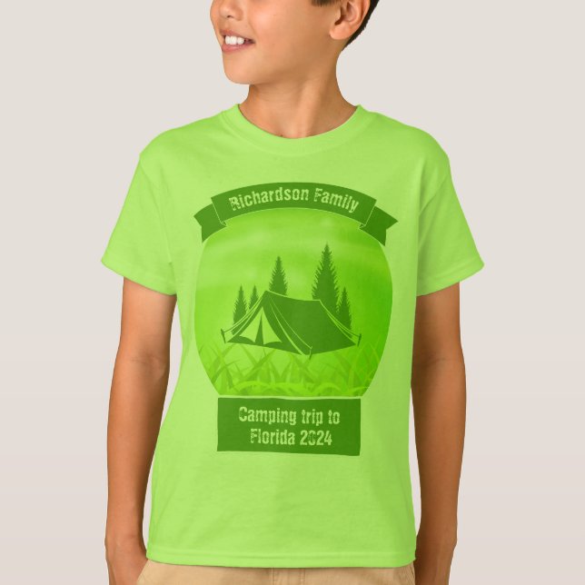 Camiseta Família personalizável que corresponde ao acampame (Frente)