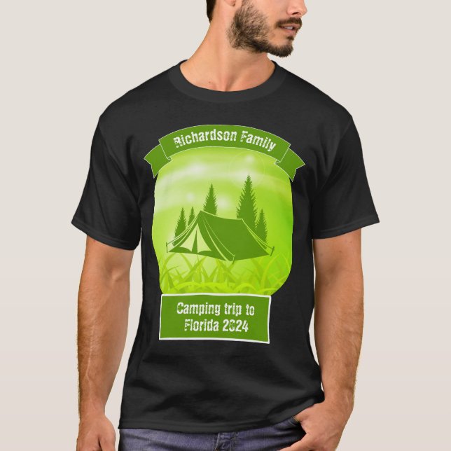 Camiseta Família personalizável que corresponde ao acampame (Frente)