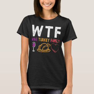 Camiseta Família Peru Vinho WTF Dia de Ação de Gra