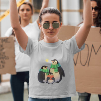 Camiseta Família Pinguim Natal - Família Pinguim Bonita