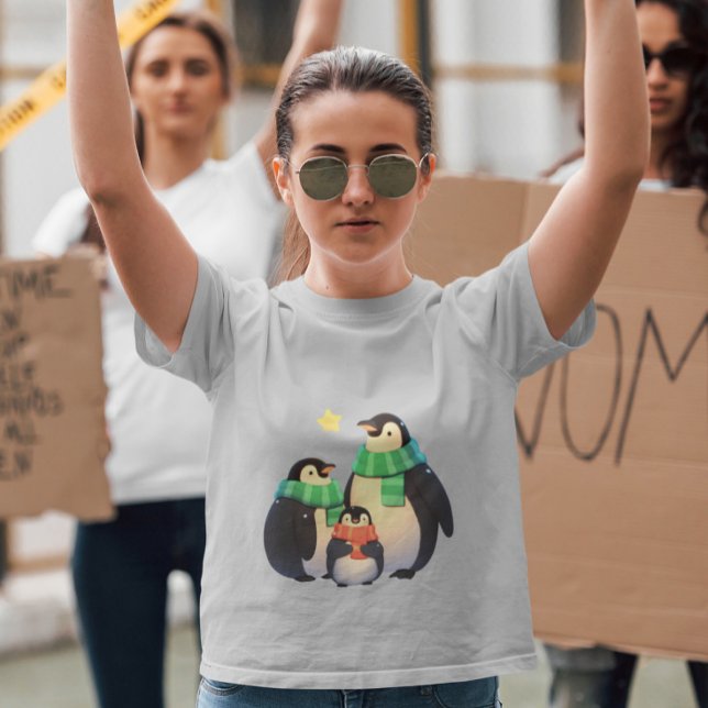 Camiseta Família Pinguim Natal - Família Pinguim Bonita (Criador carregado)