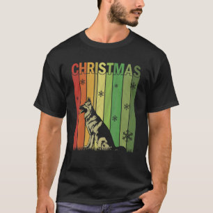 Camiseta Família Pj Natal Combinando Cão Pastor Alemão Retr