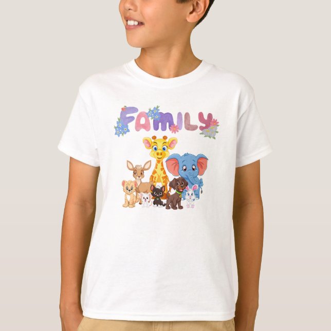 Camiseta Família por animais. (Frente)