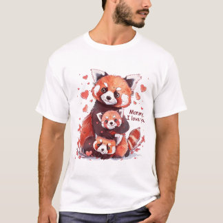 Camiseta Família Red Panda: Mamãe, Eu Te Amo T-Shirt
