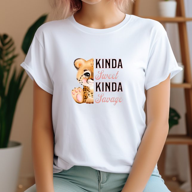 Camiseta Família Rosa Feminista Leopardo Bonita Corresponde (Criador carregado)