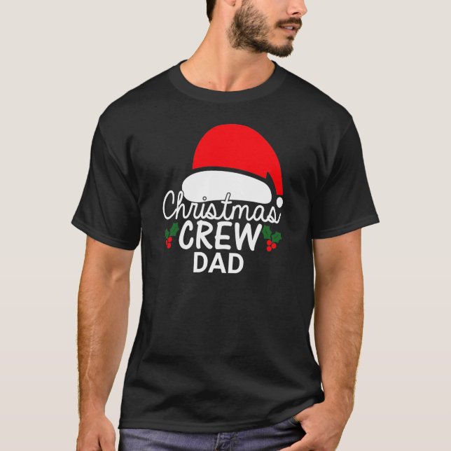 Camiseta Família Santa Hat do Pai da Tripulação de Natal Pe (Frente)