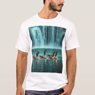 Camiseta "Família Serene Geese por Waterfall - Nature-Ins
