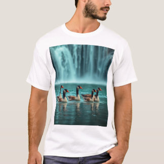 Camiseta "Família Serene Geese por Waterfall - Nature-Ins