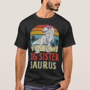 Camiseta Família Sistersaurus Rex Dinosaur Big Sister Surus