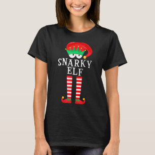 Camiseta Família Snarky Elf Natal Pijamas Correspondendo Co