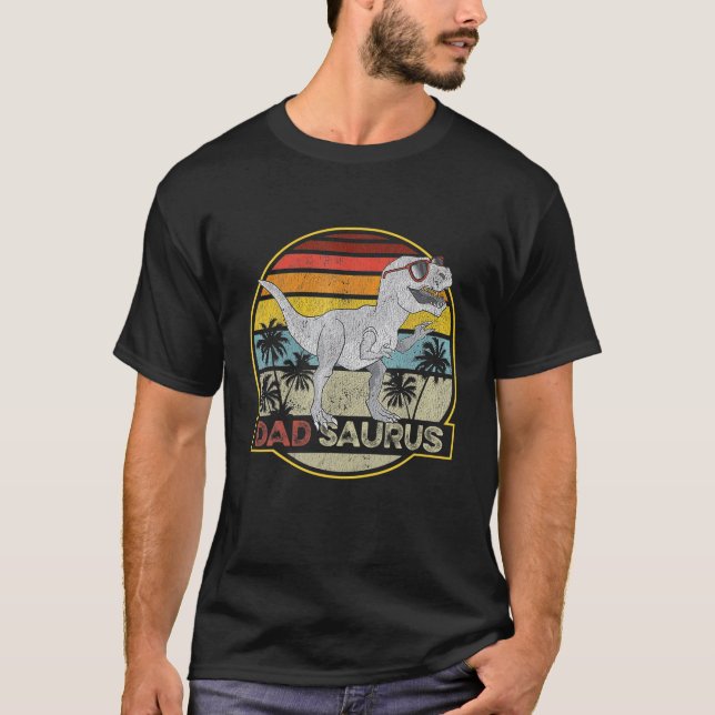 Camiseta Família Surus Pai Dadsaurus T Rex Dinosaur (Frente)