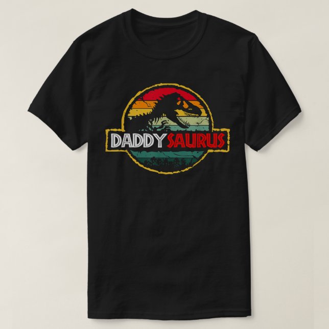 Camiseta Família Surus Pai Engraçado Daddysaurus Dinosaur  (Frente do Design)
