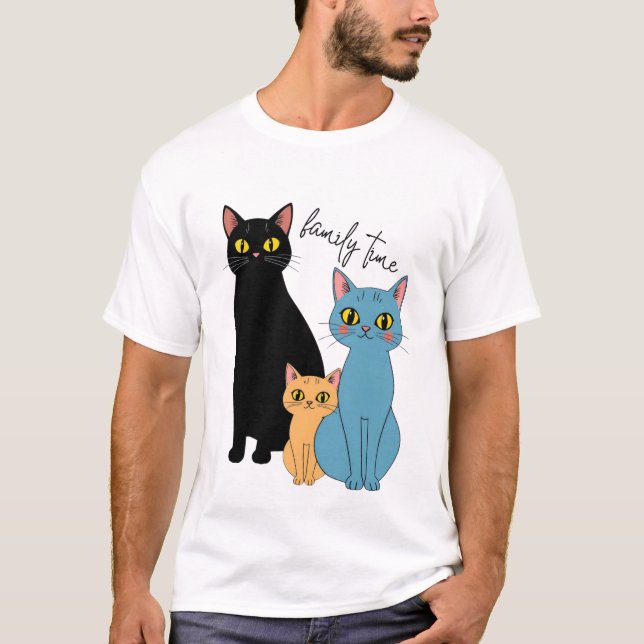 Camiseta FAMÍLIA TIME felinos amantes (Frente)