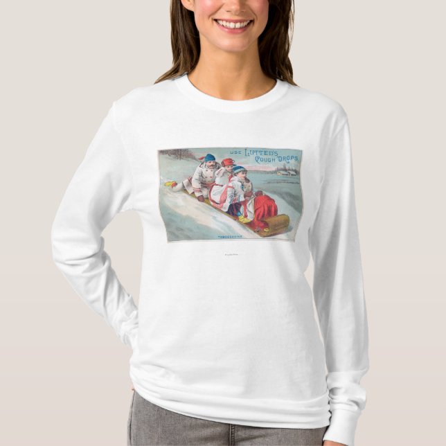 Camiseta Família Tobogganing e utilização da tosse de (Frente)
