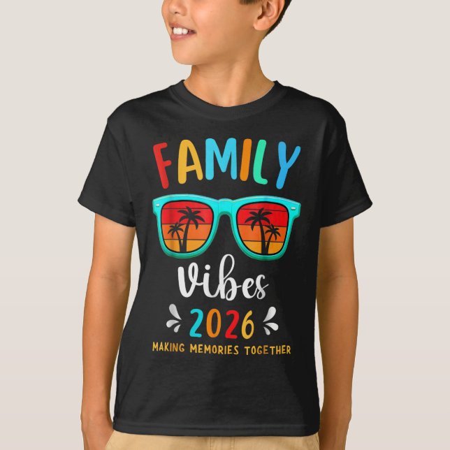 Camiseta Família Vibes 2026 Fazer de Férias de Reunião da F (Frente)
