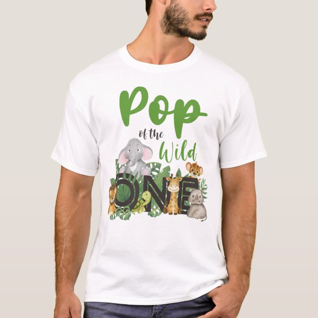 Camiseta Família Wild One Pop Jungle Safari Aniversário (Frente)