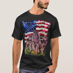 Camiseta Família Wolf com bandeira dos EUA