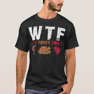 Camiseta família wtf turkey wine (grana)