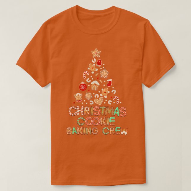 Camiseta Família Xmas Bonita Cookie Fazendo Cookie De Natal (Frente do Design)