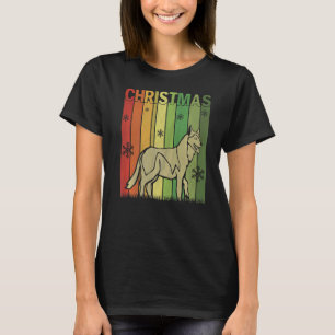Camiseta Família Xmas Pj Correspondente Retro Siberian Husk