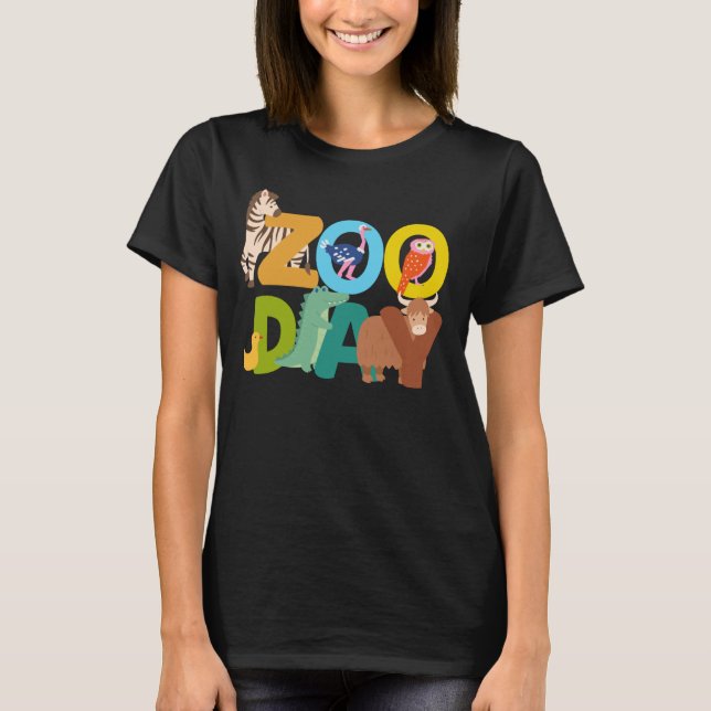 Camiseta Família Zoo Day, Primeiro Jardim Zoológico Trip Sa (Frente)